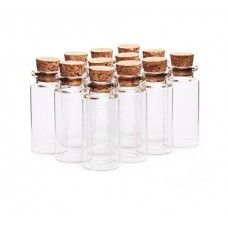 Cadeya 10Pcs/10ML Empty Sample Glass Bottles Jars Vials Case Container with Cork Stoppers for Message Weddings Wish Jewelry Party Favors,Transparent