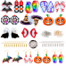 Cadeya  Halloween Resin Molds Silicone, 10 Pairs Earrings Epoxy Resin Casting Mold & 400 Pcs Earring Making Supplies for DIY Halloween Dangle Earrings